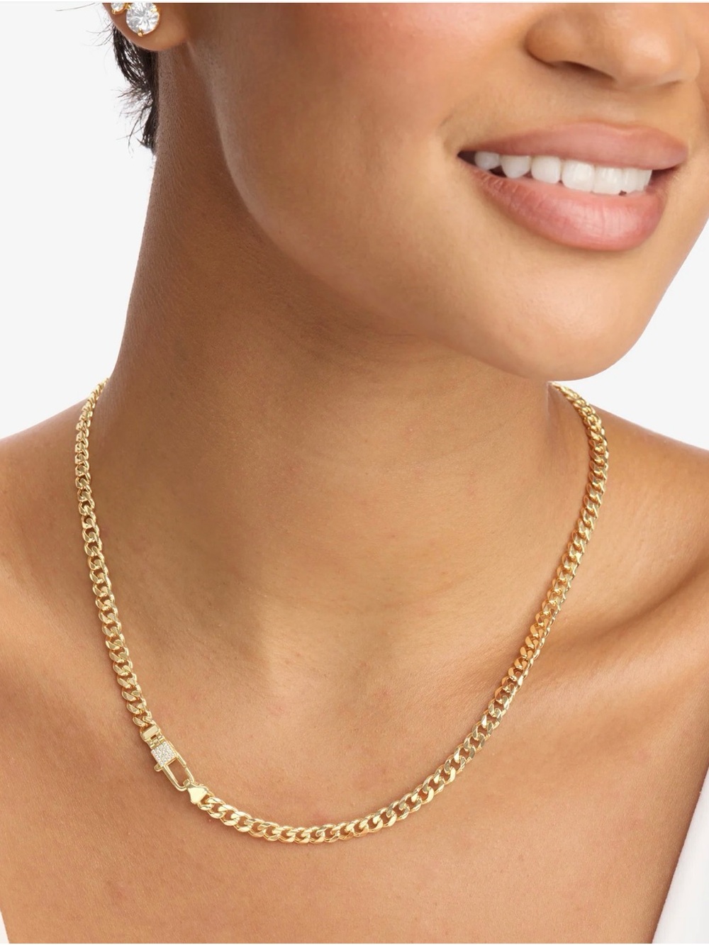 NWB Julian Pavé Lock Necklace 5mm by Melinda Maria